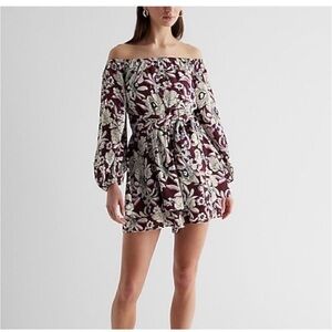 Express Burgundy Floral Romper